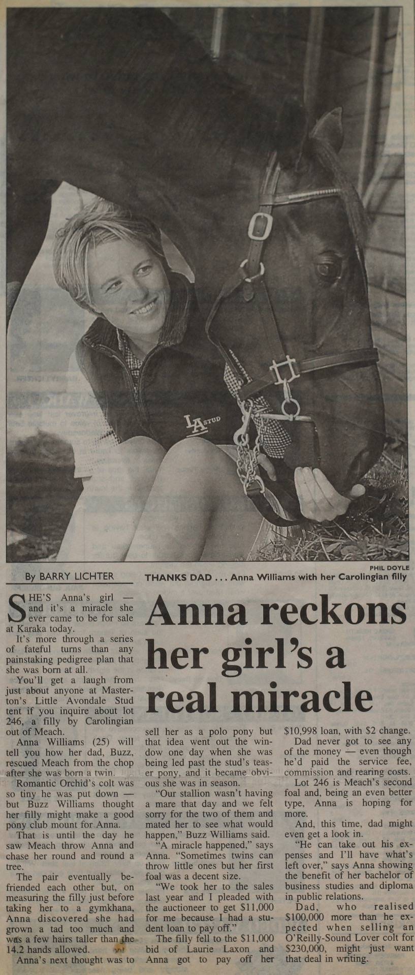 Anna reckons her girl's a real miracle